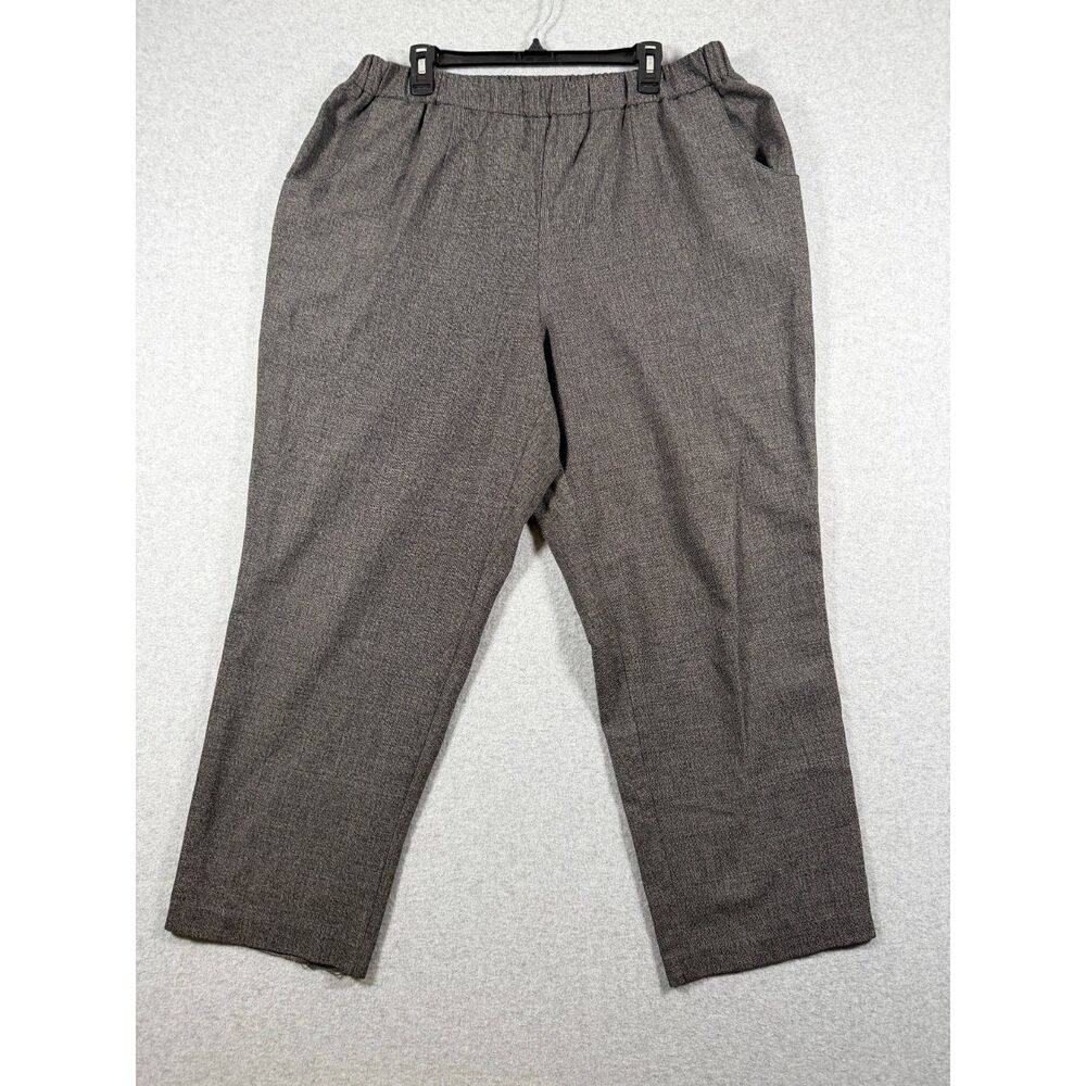 Croft & Barrow Women's 20W Gray Pull On Straight Leg Dress Pants Stretch 3981